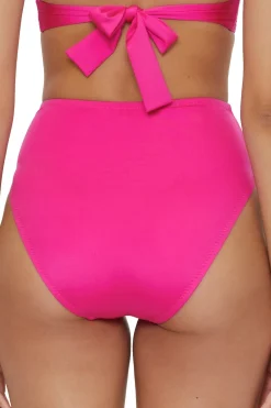 Pleated High Waist Bikini Bottom