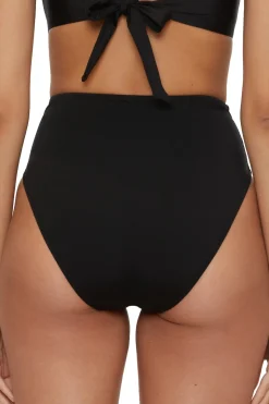 Pleated High Waist Bikini Bottom