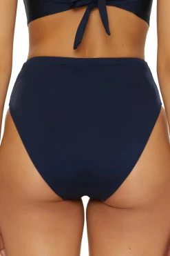 Pleated High Waist Bikini Bottom