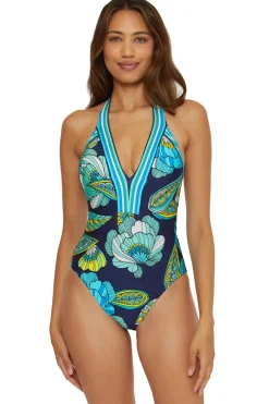 Plunge Halter One Piece Swimsuit