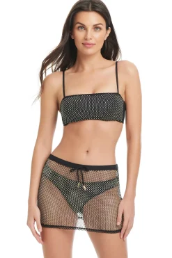 Rhinestone Mesh Mini Skirt