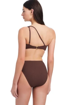 Ribbed Asymmetrical Bikini Top