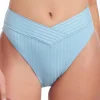 Ribbed High Waist V-Front Bikini Bottom
