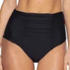 Ruched High Waist Bikini Bottom