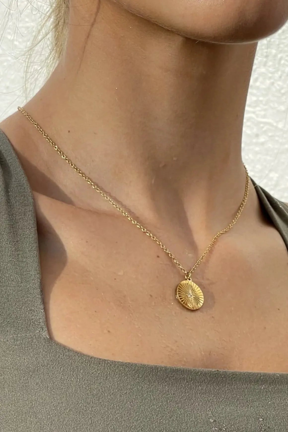 Rue Sunburst Disc Necklace