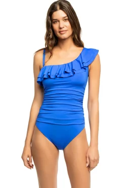 Ruffle Asymmetrical One Piece Swimsuit