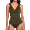 Ruffle Over The Shoulder One Piece Swimsuit