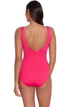 Ruffle Over The Shoulder One Piece Swimsuit