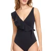 Ruffle Surplice One Piece Swimsuit