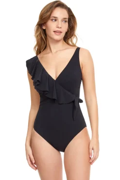 Ruffle Surplice One Piece Swimsuit