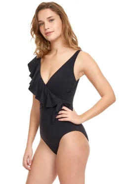Ruffle Surplice One Piece Swimsuit