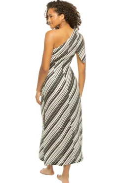 Sara Linen Asymmetrical Midi Dress