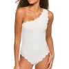 Scallop Asymmetrical One Piece Swimsuit