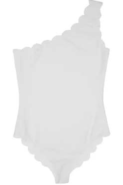 Scallop Asymmetrical One Piece Swimsuit