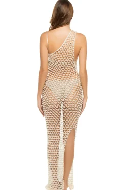 Serene Hand-Crocheted Asymmetrical Maxi Dress