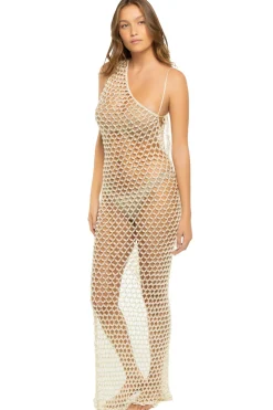 Serene Hand-Crocheted Asymmetrical Maxi Dress