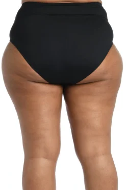 Shirred Banded High Waist Bikini Bottom