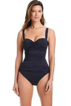 Shirred Underwire One Piece Swimsuit