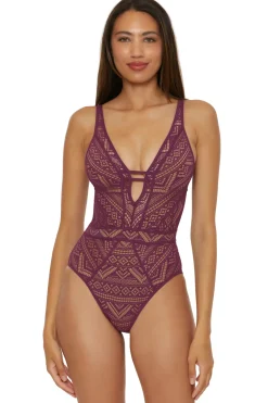 Show & Tell Plunge One Piece Swimsuit