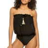 Silk Bandeau One Piece Swimsuit