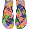 Slim Floral Neon Flip Flops