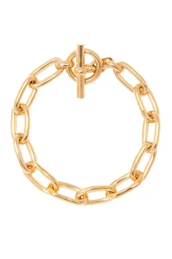 Small Gold Oval Linked Bracelet