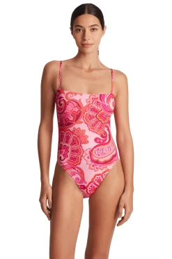 Square Neck One Piece Swimsuit