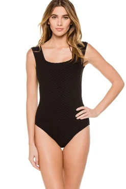 Square Neck One Piece Swimsuit