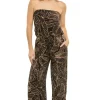 Strapless Tropical Jumpsuit