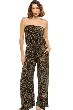 Strapless Tropical Jumpsuit