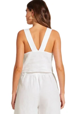 Tallows Linen Crop Top