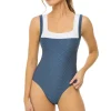 Textured One Piece Swimsuit