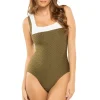 Textured One Piece Swimsuit
