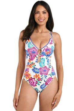 Underwire Lace Up One Piece