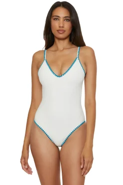 V-Neck One Piece Swimsuit
