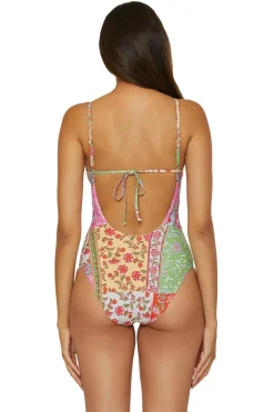 V-Neck One Piece Swimsuit