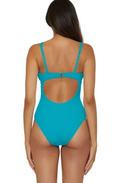 V-Neck One Piece Swimsuit