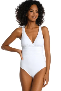V-Neck Over The Shoulder One Piece Swimsuit