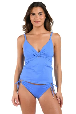 V-Neck Twist Front Tankini Top