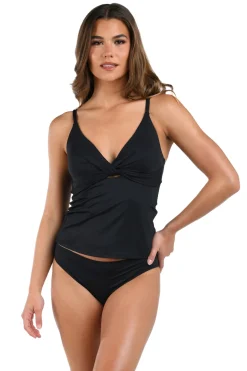 V-Neck Twist Front Tankini Top