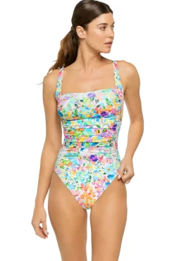 Wild Bloom Square Neck One Piece Swimsuit
