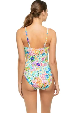 Wild Bloom Square Neck One Piece Swimsuit