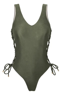 Zoe Lace Up One Piece Swimsuit